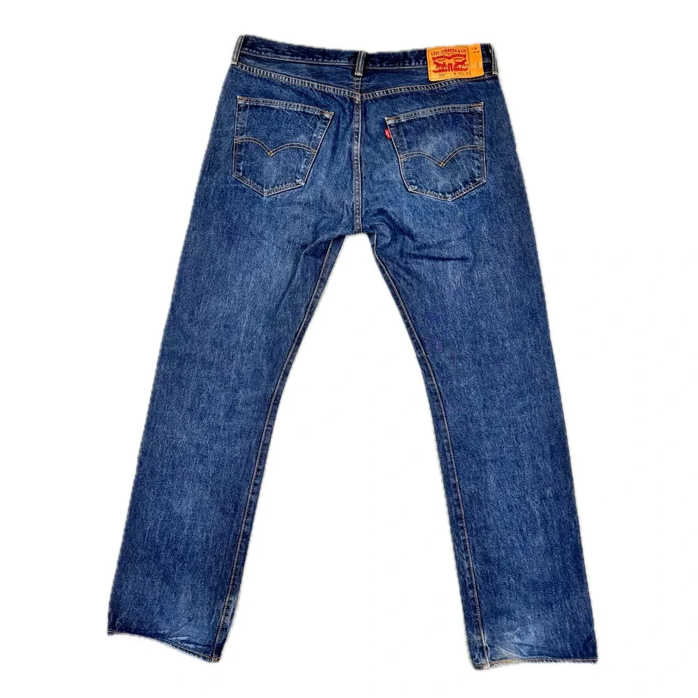 Levis‎ 501 Original Fit Mens Blue Denim Straight Leg Button Fly Jeans 36x34